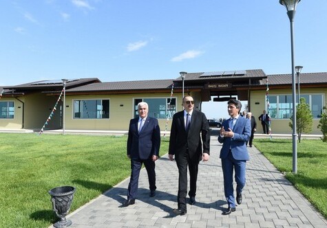 Президент Азербайджана ознакомился с условиями в комплексе «Нерекенд» в Пираллахинском районе Баку (Фото)