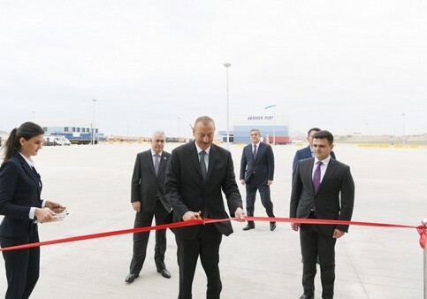 Президент Ильхам Алиев принял участие в открытии Абшеронского логистического центра (Фото)