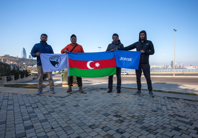 Азербайджанские спортсмены совершили пеший поход на 100 км (Фото)