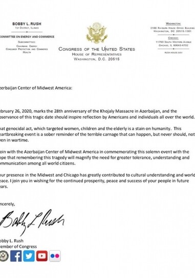 Американские сенатор и конгрессмен обратились к азербайджанской общине США в связи с Ходжалинским геноцидом (Фото)