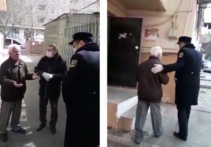 Народный артист Ариф Гулиев нарушил запрет, полиция отправила его домой (Видео)