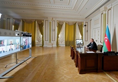 Президент Азербайджана провел видеоконференцию с руководством Microsoft (Фото-Обновлено)