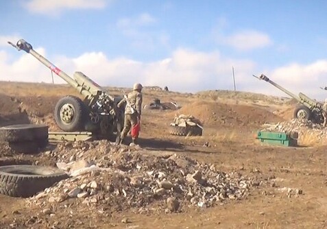 Азербайджанские артиллеристы продолжают наносить сокрушительные удары по противнику (Видео)