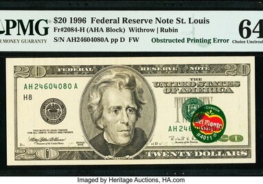 В США 20-долларовую банкноту выставили на аукцион почти за $70 тысяч