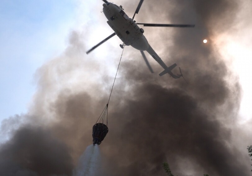 К тушению пожаров в Шабране и Габале привлечены вертолеты