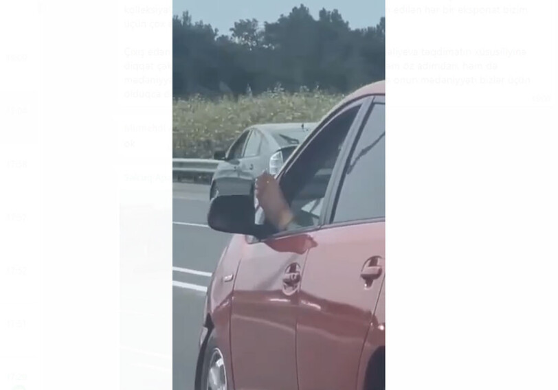 В Баку арестован водитель, ездивший с высунутой из окна ногой (Видео)