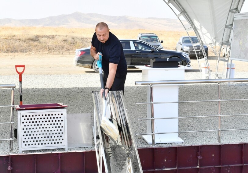 Ильхам Алиев заложил фундаменты сел Хыдырлы и Кенгерли в Агдаме (Фото)