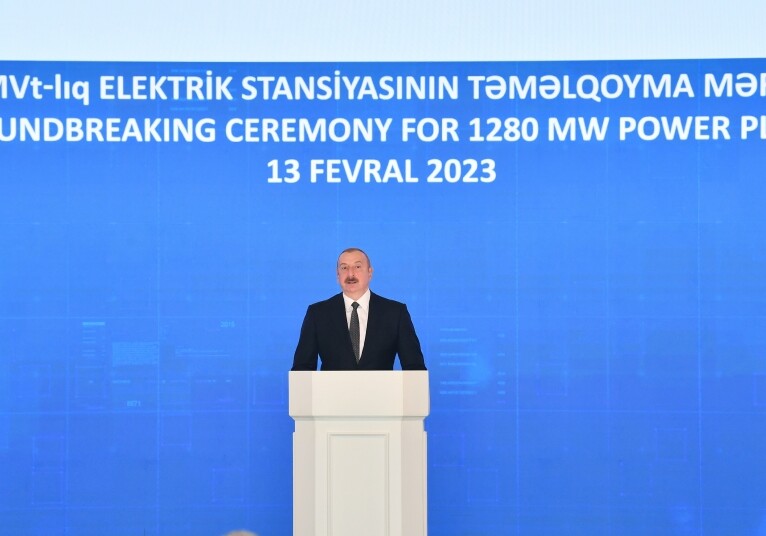 Ильхам Алиев принял участие в церемонии закладки фундамента крупнейшей ТЭС периода независимости (Фото-Обновлено)