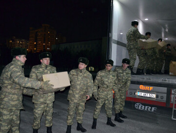 Азербайджанские военные направили помощь в Турцию (Фото)