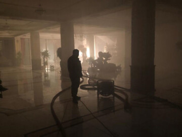 Потушен пожар в отеле Абшеронского района (Фото)