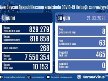 В Азербайджане за сутки коронавирусом заразились 8 человек