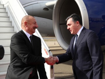 Президент Азербайджана прибыл с визитом в Грузию (Фото)