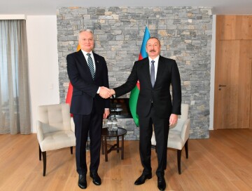 Президенты Азербайджана и Литвы встретились в Давосе (Фото)